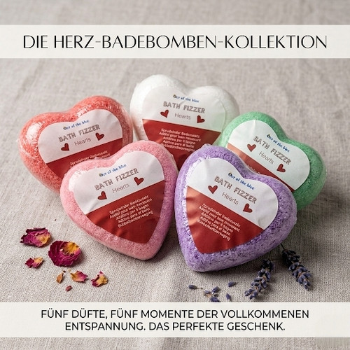 Stück herz badebomben - herz,
